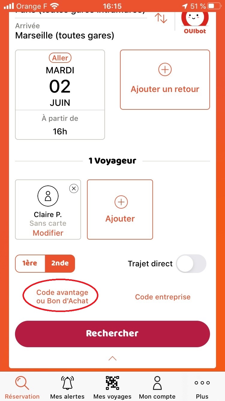 Code Avantage SNCF SNCF Connect